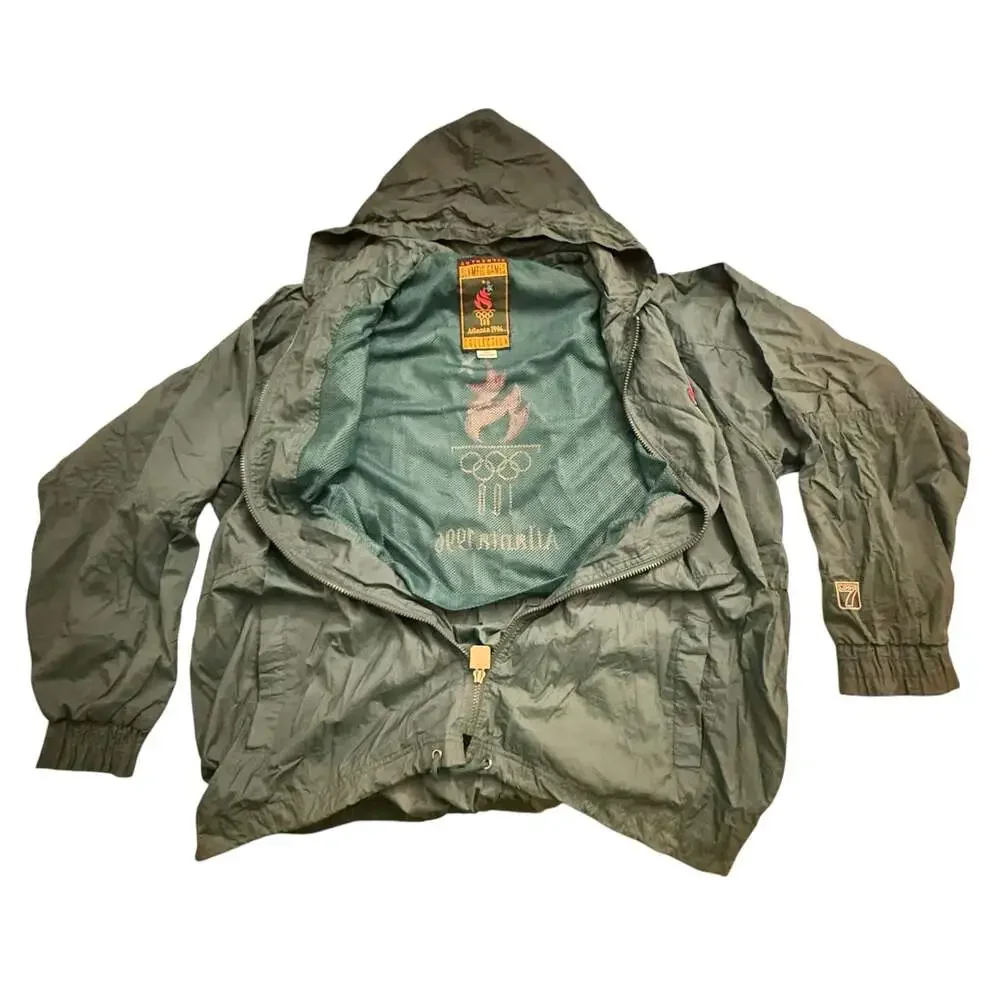 Vintage 1996 Atlanta Olympic Games Logo 7 Collection Hooded Windbreaker Jacket